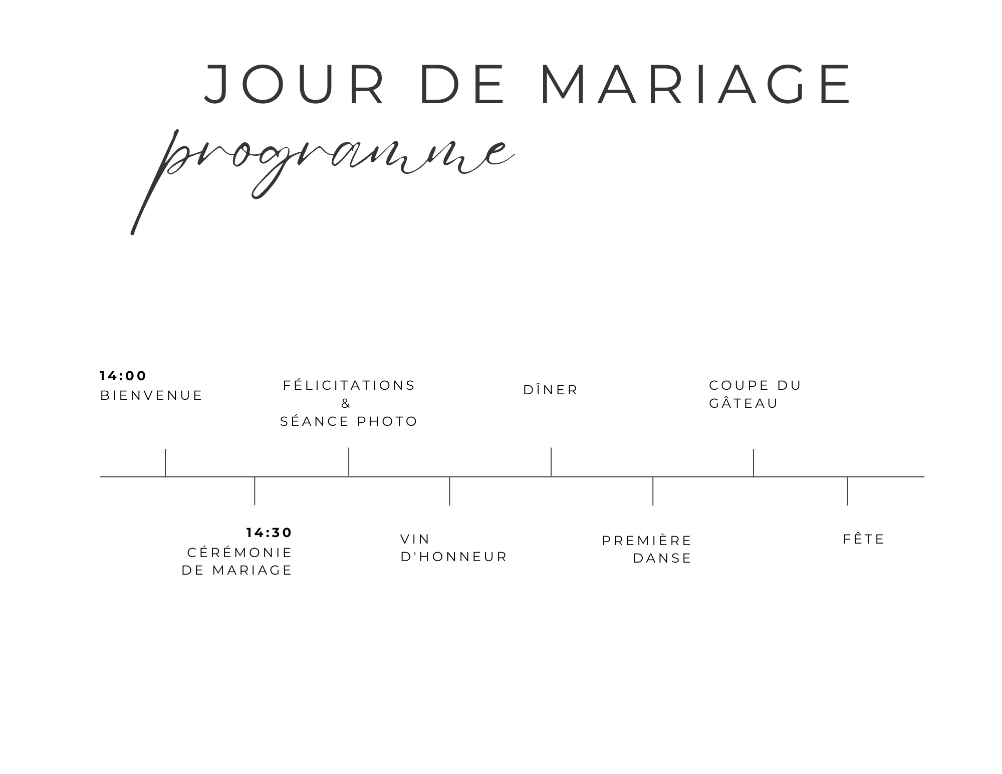 French J&K - wedding day timeline